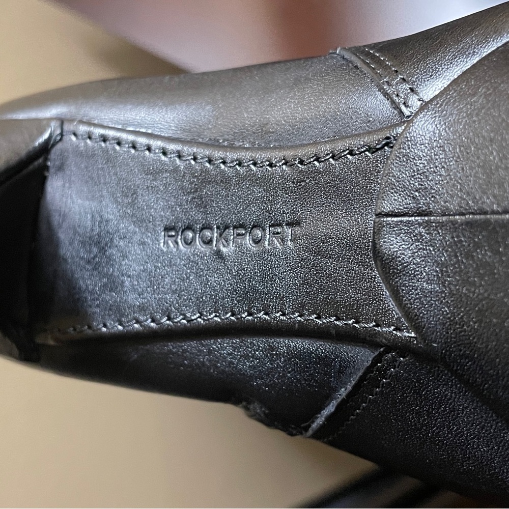 Rockport Black Leather High Heel Knee Boots Size 5M - Picture 4 of 6